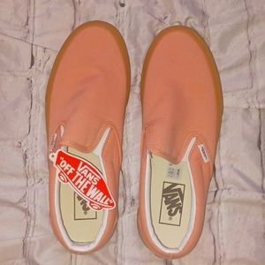 Peach Vans with gum sole